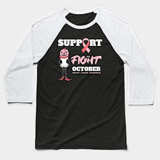 Support The Fight October Breast Cancer Awareness Baseball T-Shirt